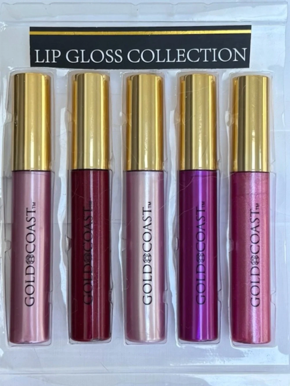 Lip Gloss Set Beauty Bundle Gold Coast Pink Blush Red Merlot Rose Coquette